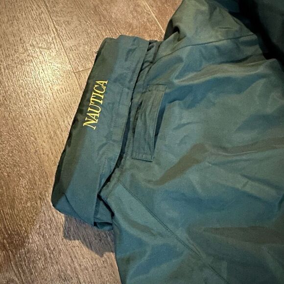Vtg Nautica Mens 2 in 1 Coat Quilted Lined Layered Hidden Hood Colorblock Sz M - Picture 8 of 14